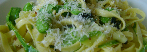 Fettucine, Courgette, Hazelnut, Broad Beans, Mint